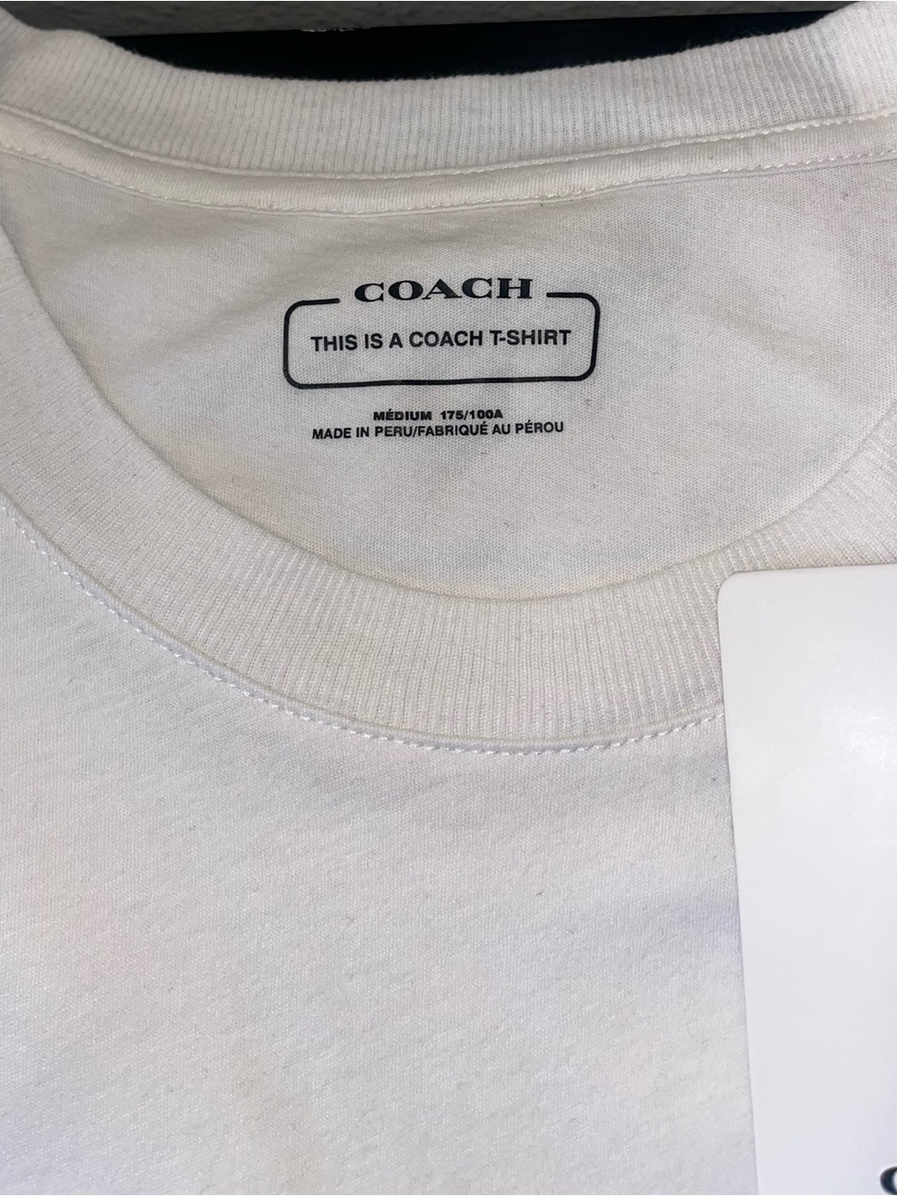 COACH Men’s White Logo Graphic Tee - Picture 6 of 6